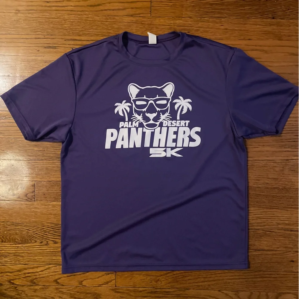 Purple Palm Desert, CA Panthers 5k Running Merch Graphic Short Sleeve T-Shirt